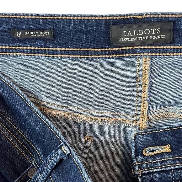 Talbots sz. 8 P Flawless 5 pocket slim straight leg denim jeans distressed #1603 - Picture 3 of 9
